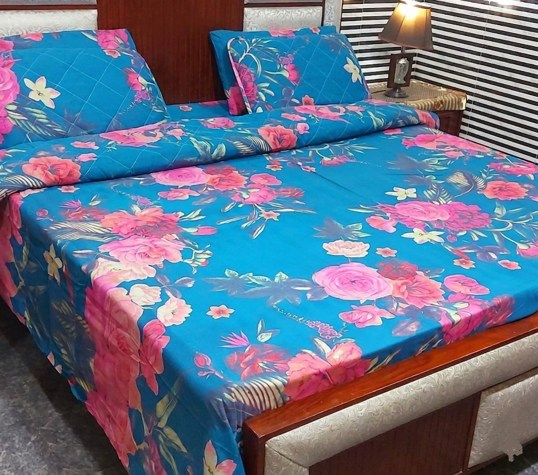 Navy and pink floral set