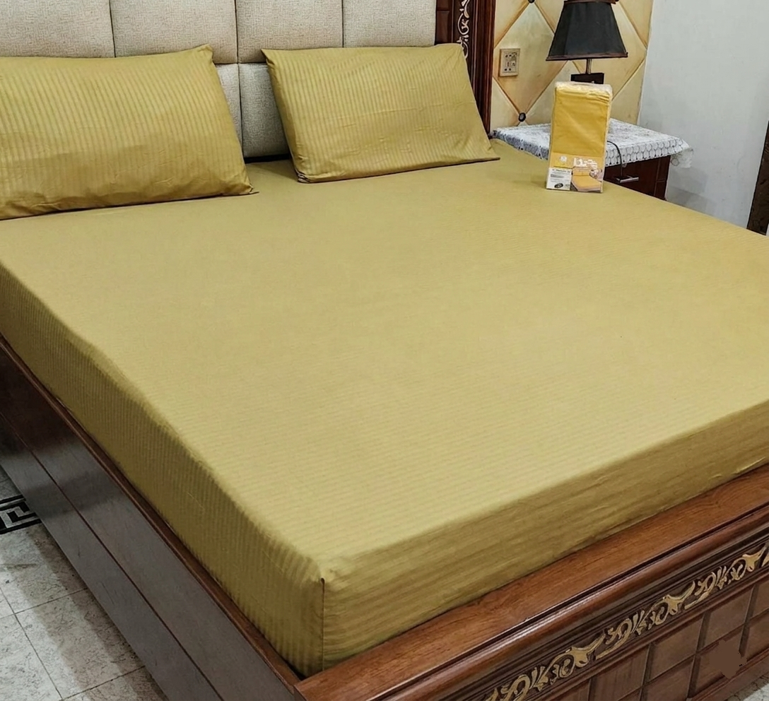 Linear Beige Bedspread