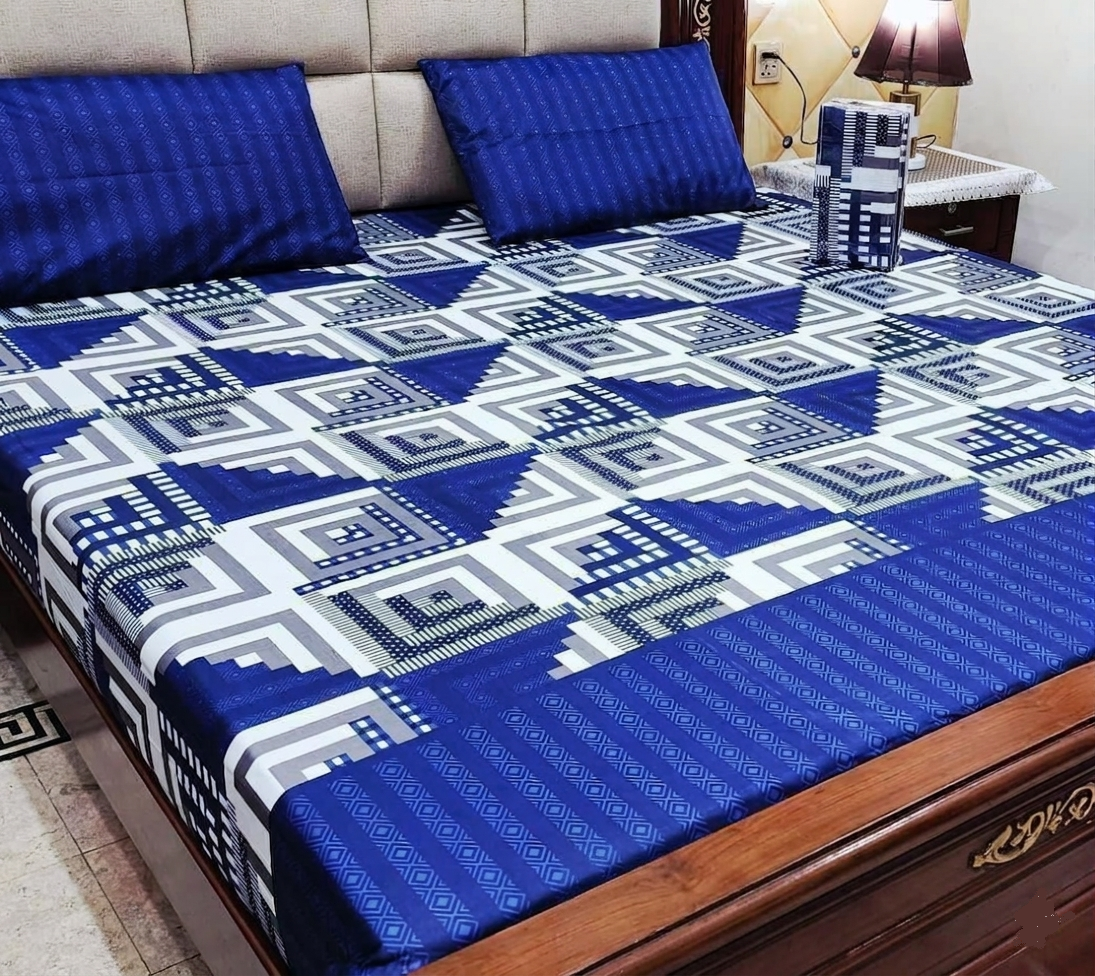 Coastal Flora Navy Bedspread - 3pc
