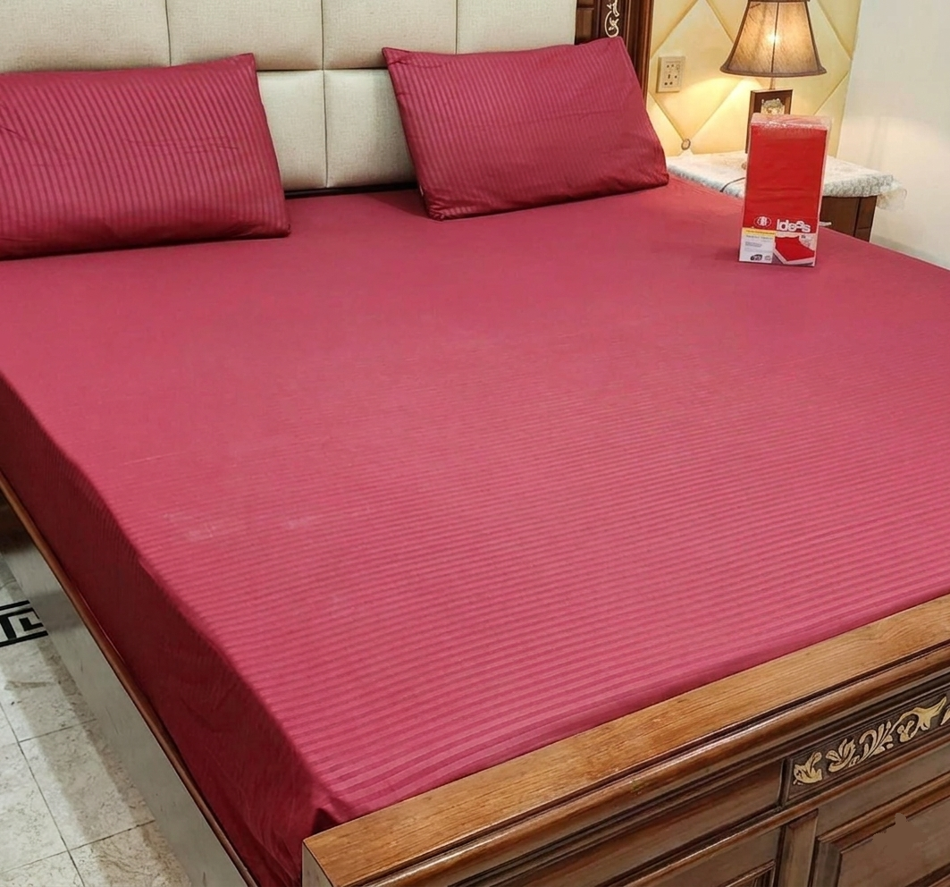 Linear Maroon Bedspread