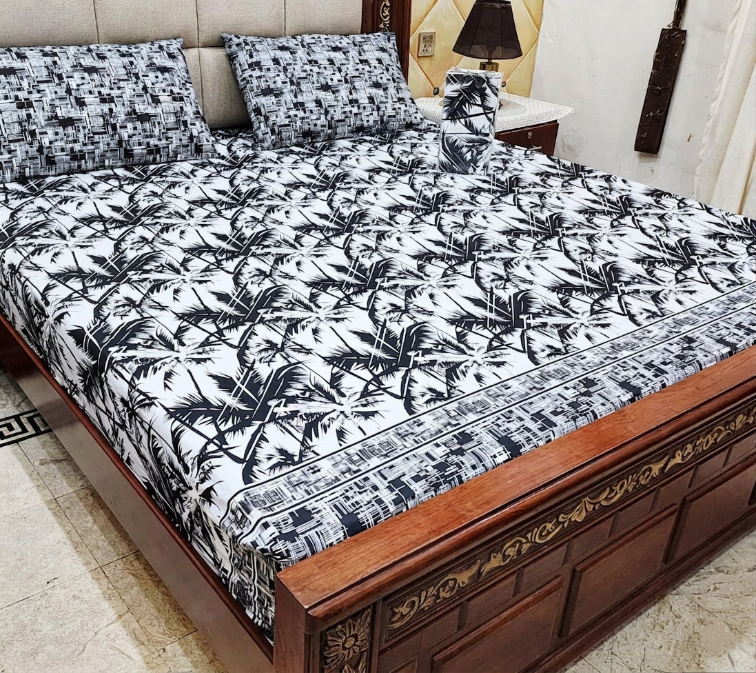 Midnight Palms Abstract Bedding Set