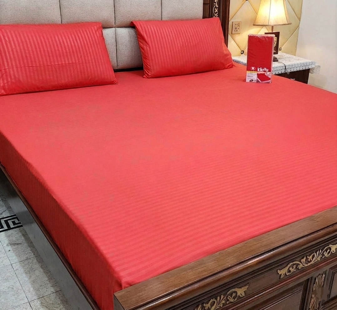 Linear Red Bedspread