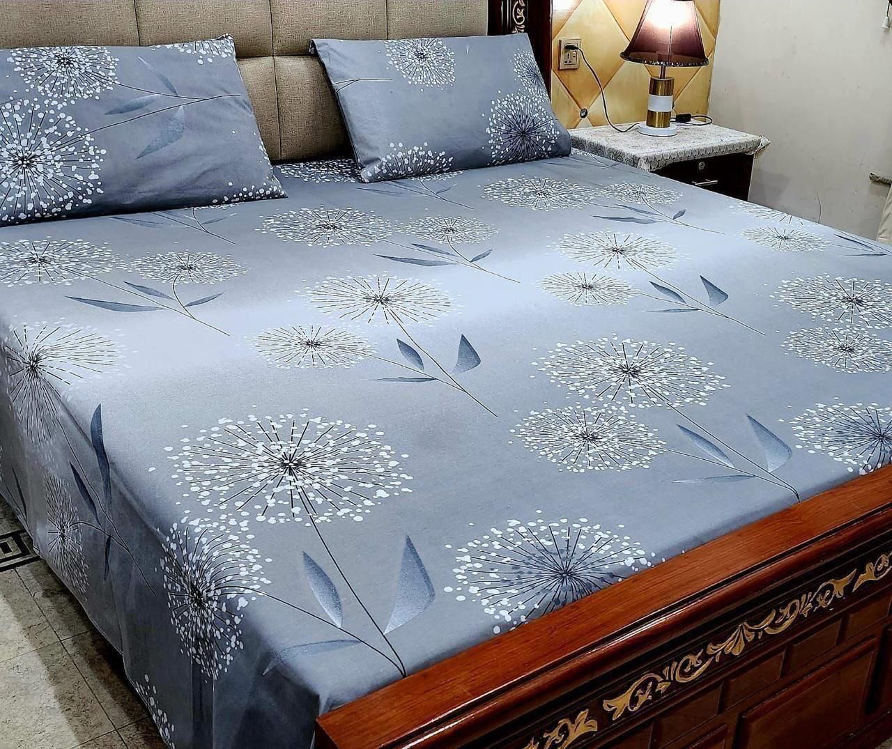 Dandelion Drift Grey Bedspread - cotton