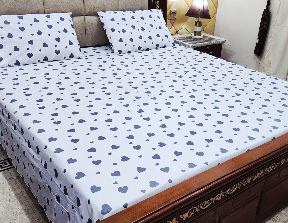 Tiny Hearts Slate Bedspread - cotton