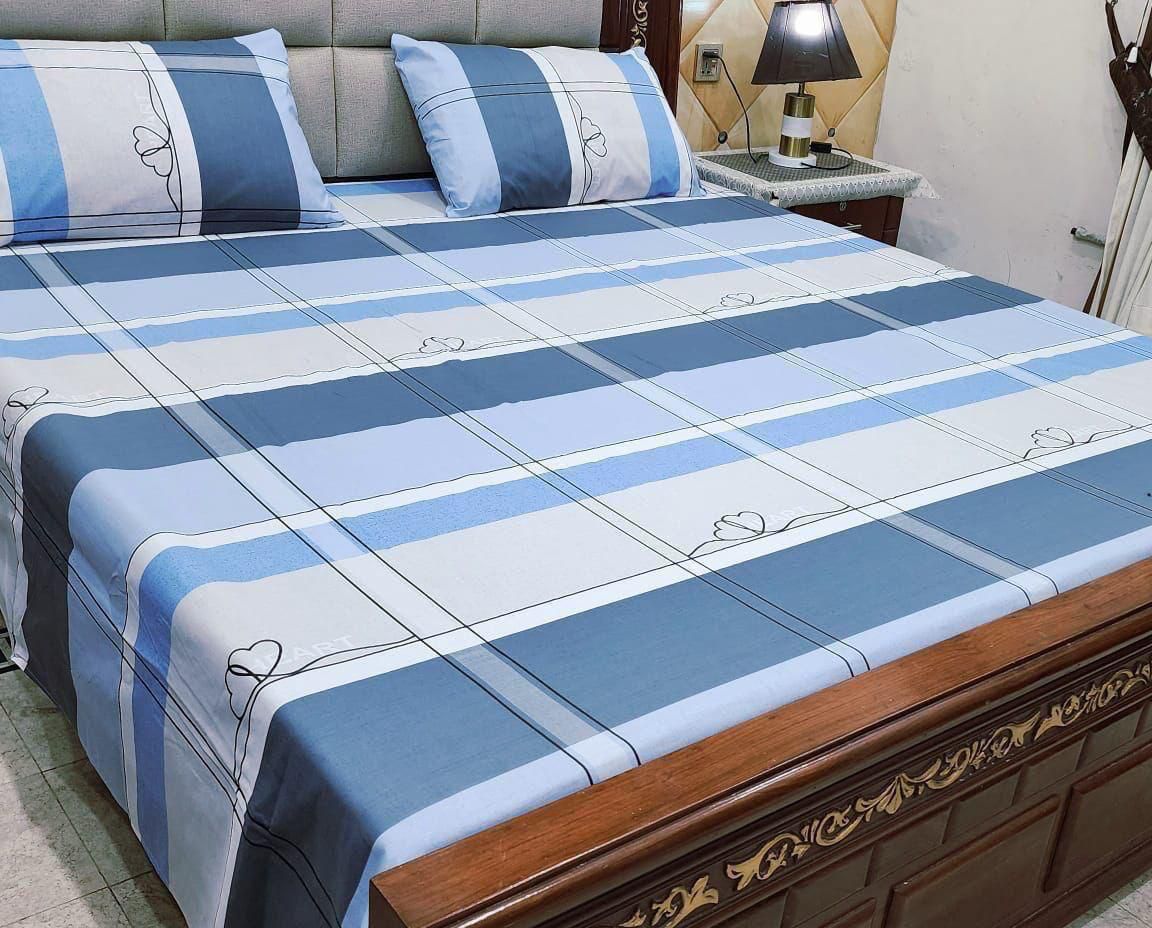 Cool Slate Striped Bedspread - Cotton