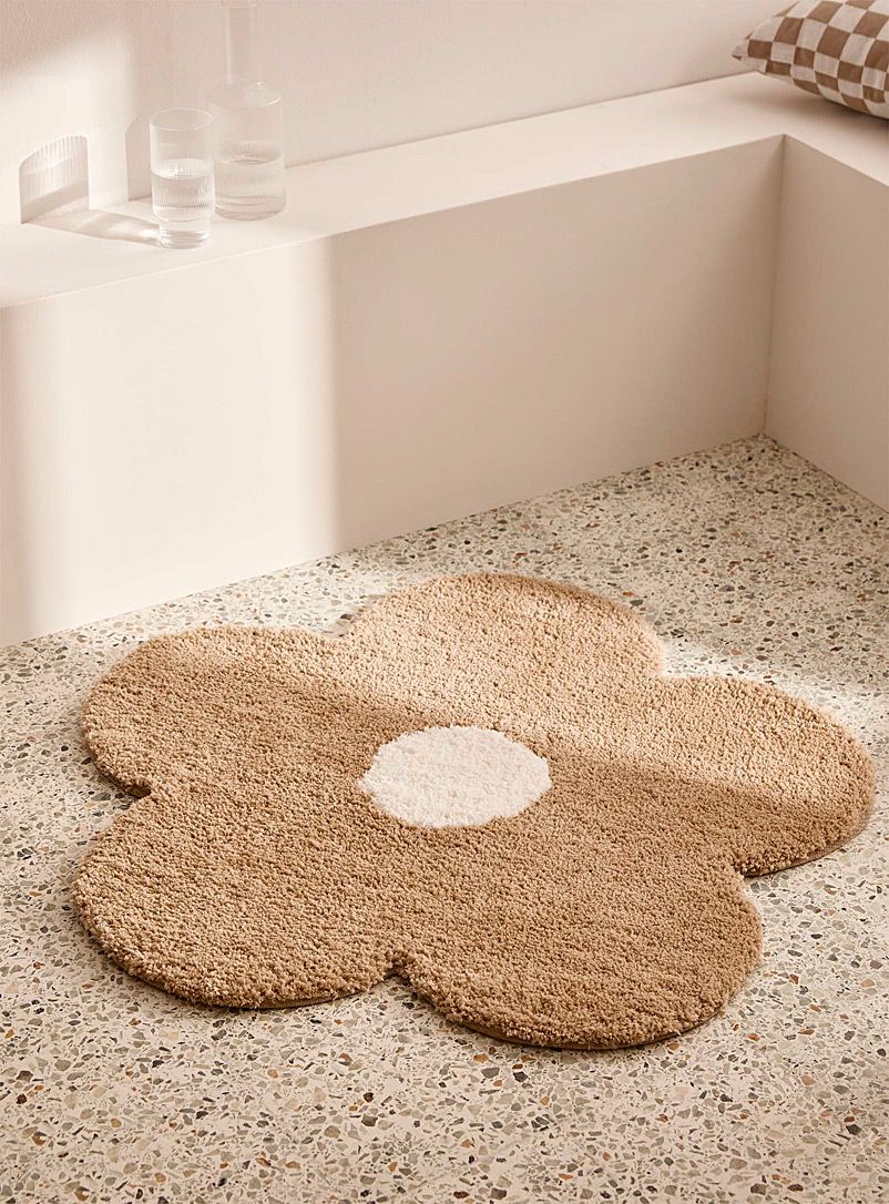 Brown flower rug