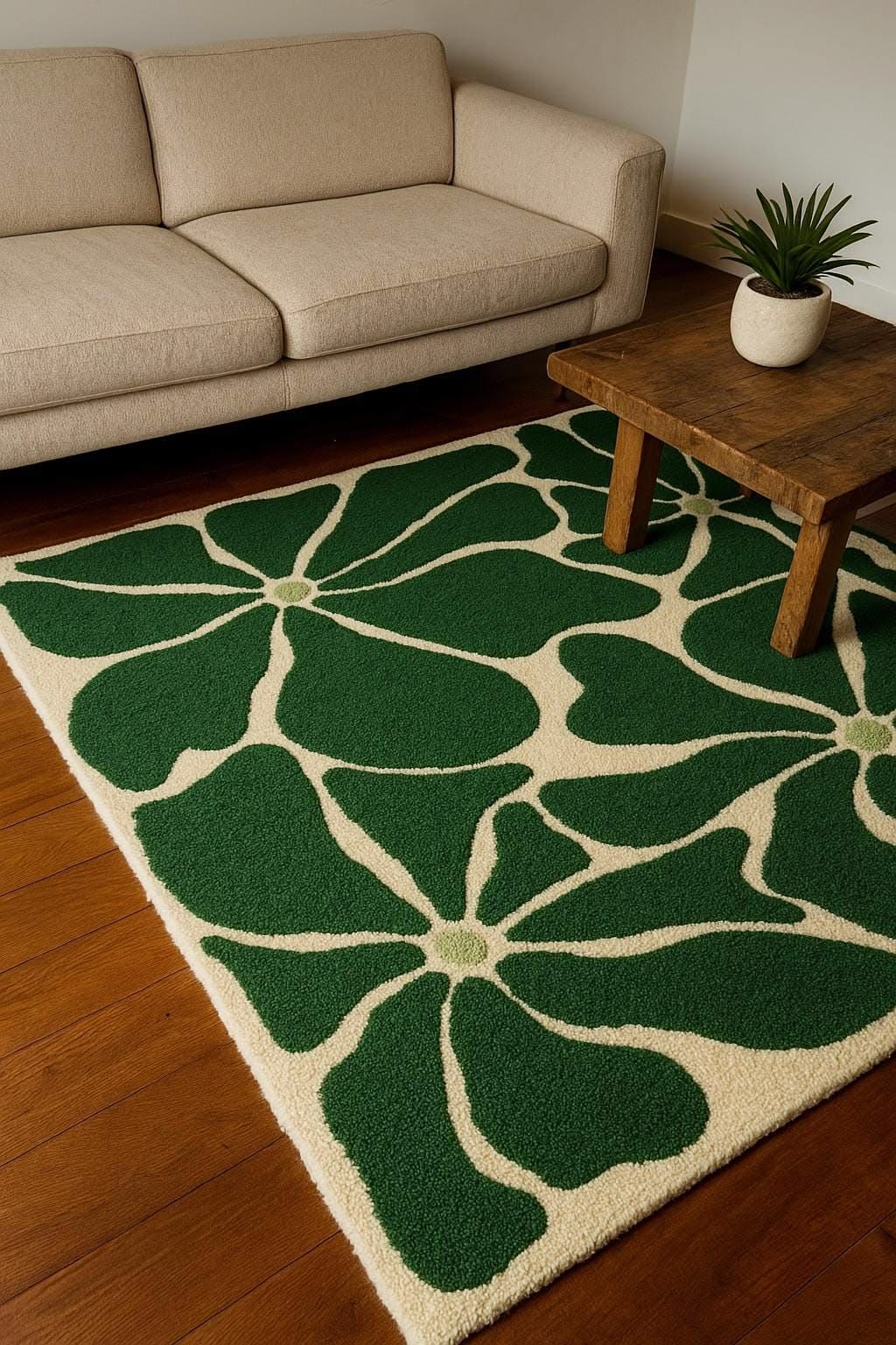 beige green rug