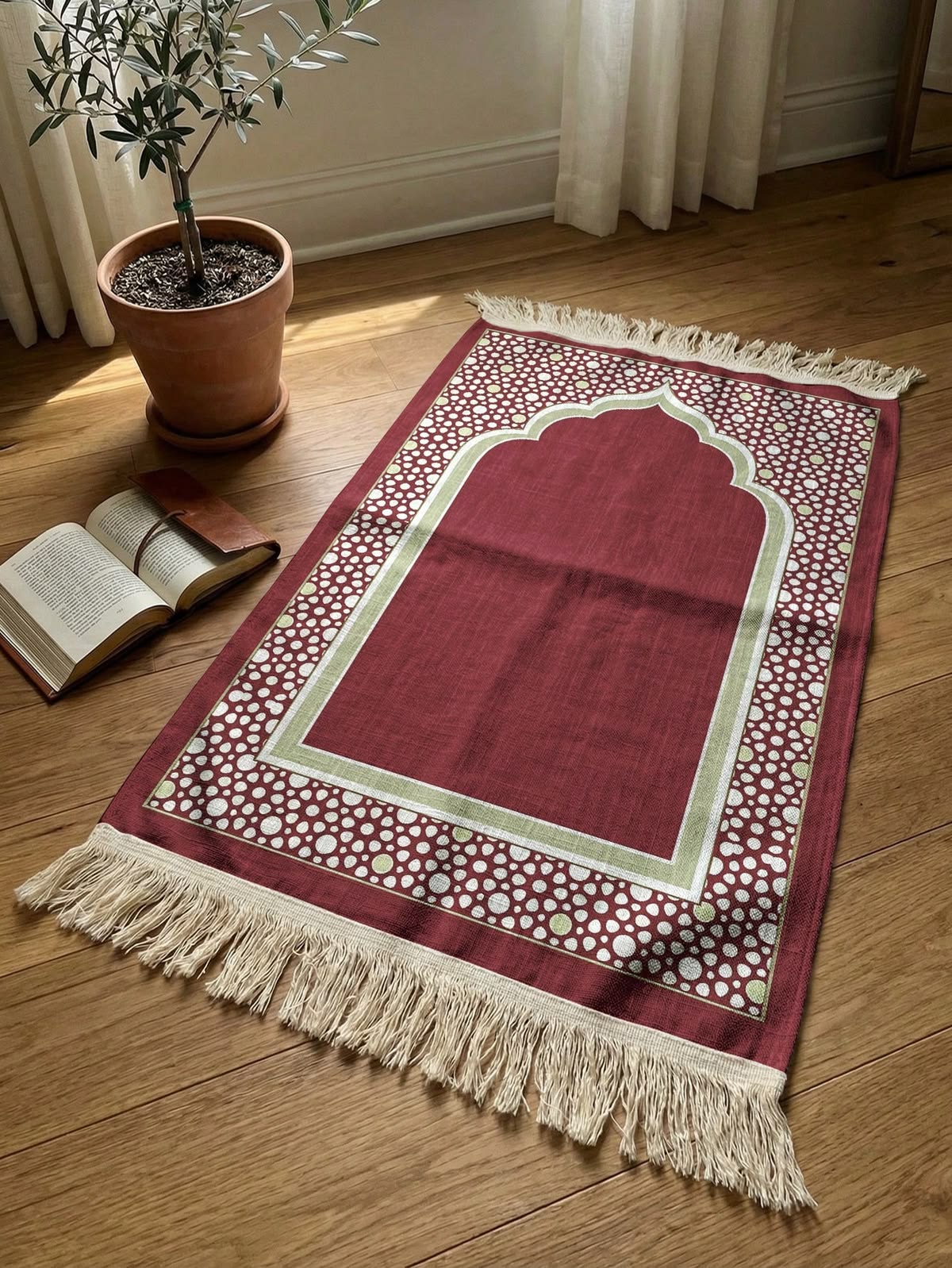 red prayer mat