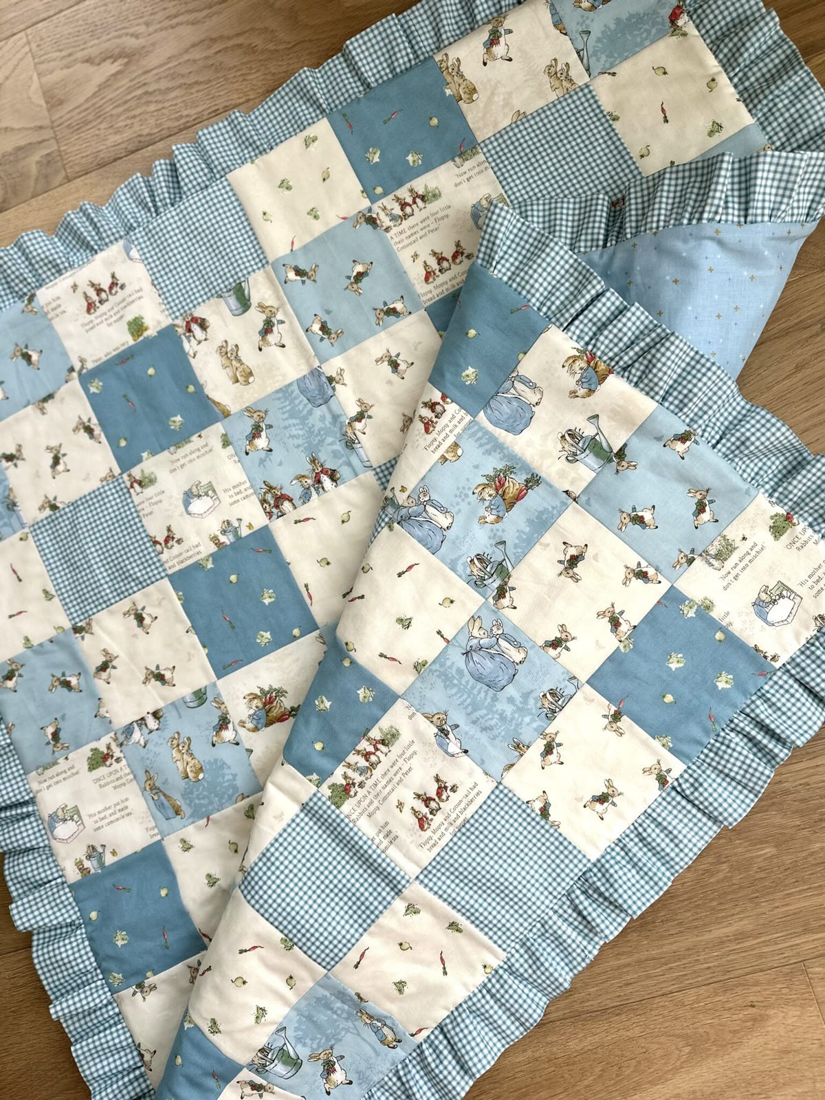Soft blue quilt