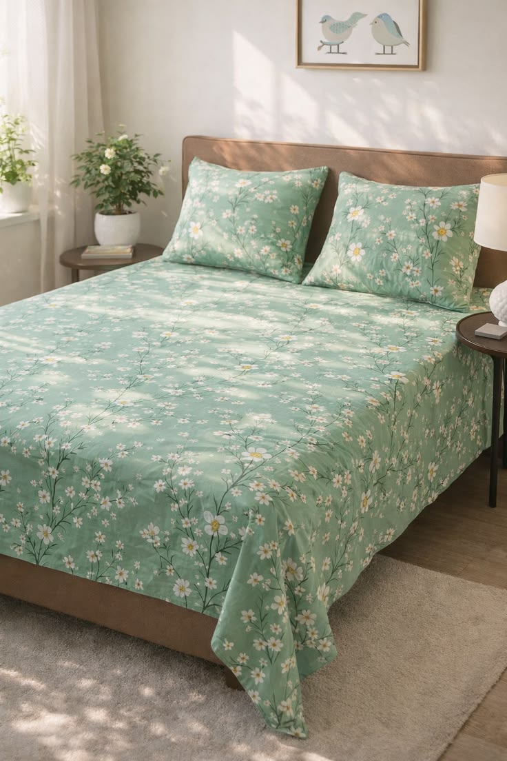 Whimsical sage green - single bed set