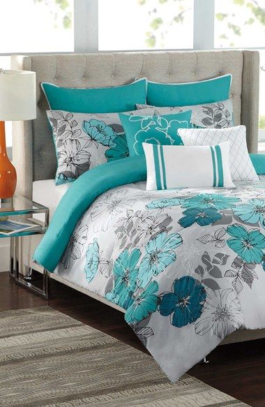 Lime & Charcoal Floral Bedding Set