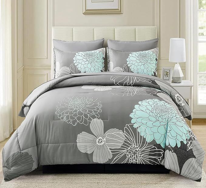 Arctic Mist Floral Bedding Set