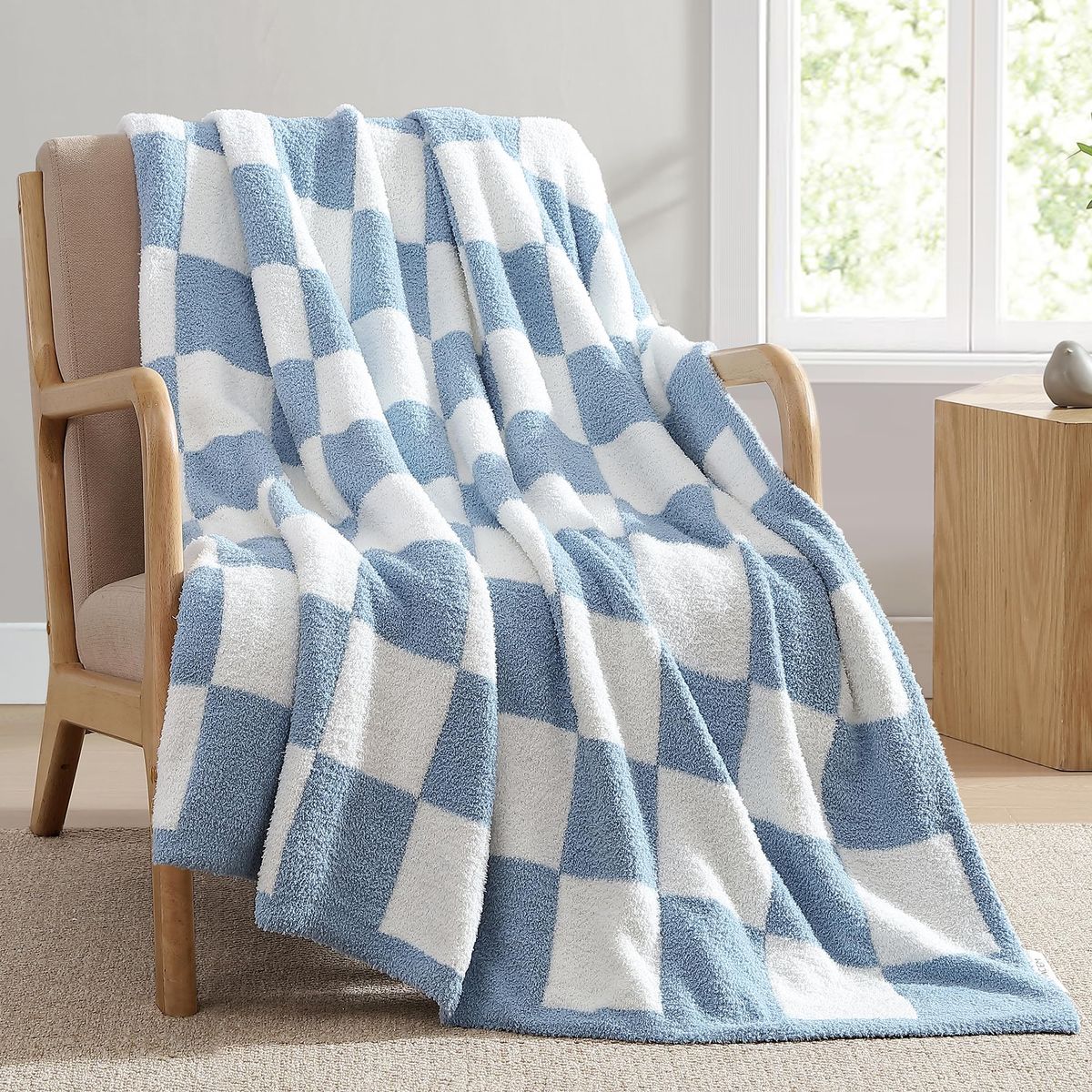 blue sofa throws