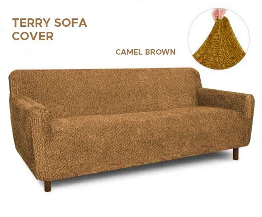 Terry Sofa Cover - Camel Brown